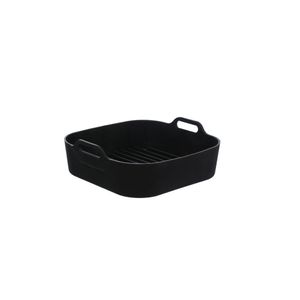 Forma Quadrada de Silicone para Air Fryer Preta 20 cm