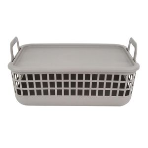 Caixa Organizadora com Tampa 16 cm Cinza - ACASA