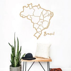 Escultura de Parede Mapa do Brasil 43x43 Areia