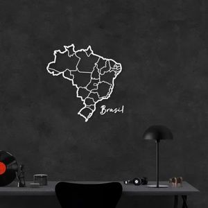 Escultura Parede Mapa do Brasil 120x115 Branca