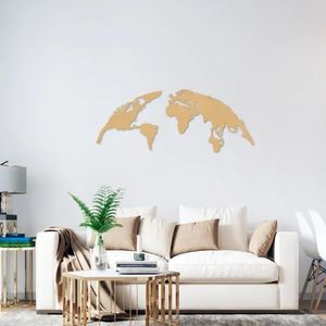 Escultura de Parede Mapa Mundi Globo 60x24 Areia