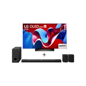 Combo Smart TV LG OLED evo AI C4 4K 77" 2024 + Home Theater Soundbar LG S95TR