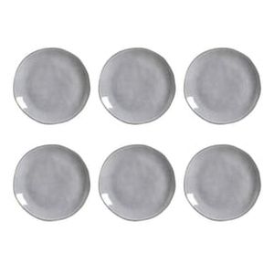 Conjunto de Pratos Rasos Porto Brasil Orgânico Concreto com 6 Peças - Cinza