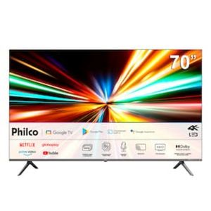 Smart TV LED 70" Ultra HD Philco 4K PTV70G2SGSGB Google TV com HDMI, USB, Wi-Fi, Dolby Atmos, Dolby Vision e Chromecast integrado