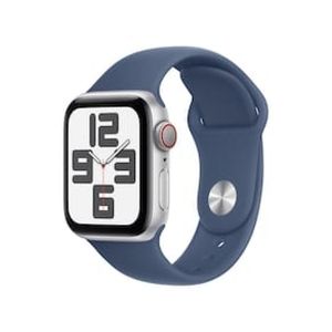 Apple Watch SE GPS + Cellular, Caixa prateada de alumínio  40 mm, Pulseira Esportiva Denim  M/G