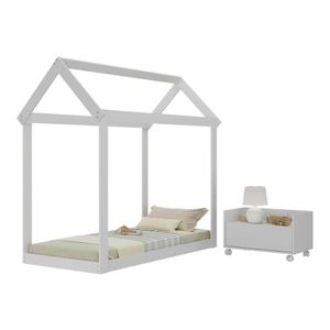 Cama Infantil Montessoriana para Colchão 150x70cm com Mesa de Cabeceira Bambolê Multimóveis MX4285