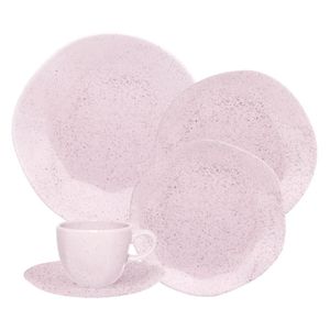 Jogo de Jantar 30 Peças Ryo Chá Pink Sand Porcelana Oxford