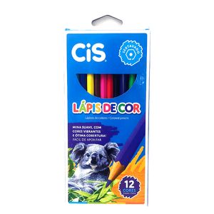 Lápis de Cor Sextavado 12 Cores Plastic - Cis