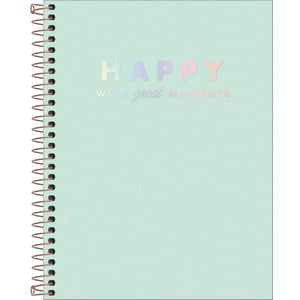 Caderno Colegial 1 mat. 80 Folhas Happy Verde 1 -Tilibra