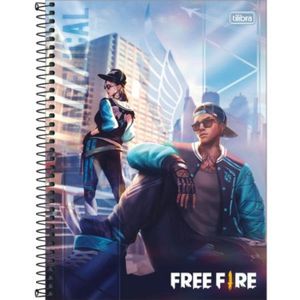 Caderno Univ. 1 Matéria  80 Folhas Free Fire Capa 1 - Tilibra