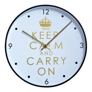 Relógio Parede Keep Calm And Carry On 31cm Preto -Imporiente