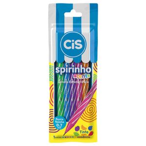 Caneta Esferográfica Spirinho Scents C/5 Cores - CIS