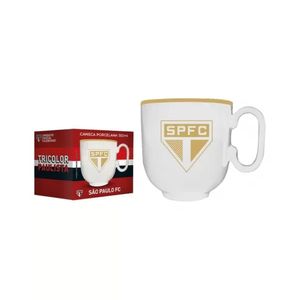 Caneca Porcelana Branca 350ml São Paulo - Allmix