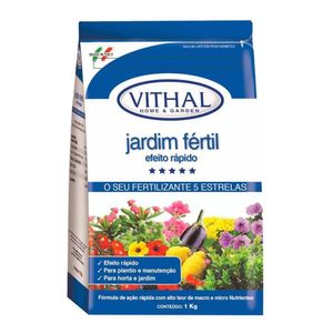 Kit 2 Fertilizante Jardim Fértil Efeito Rápido Vithal - 1kg