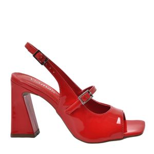 Sandália Feminina Via Marte 150-001 Vermelho Verniz