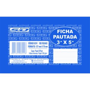 Ficha Pautada 3x5 100 Folhas 6241 - São Domingos