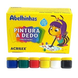 Tinta Pintura a Dedo 6 Cores 30ml 11306 - Acrilex