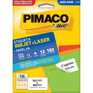 Etiqueta A5 Inkjet Laser A5Q3348 - Pimaco