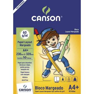 Papel Layout Margeado A4+ 60g 50 Folhas - Canson