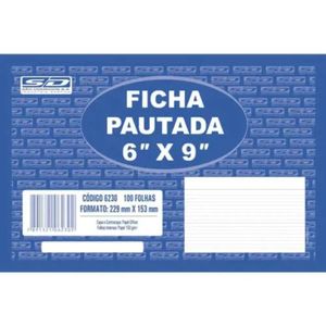 Ficha Pautada 6" x 9" 100 Folhas - São Domingos