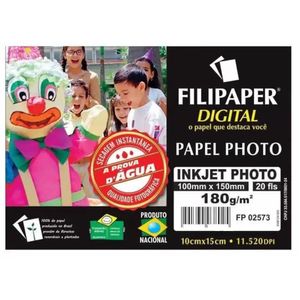 Papel Photo 10x15 180g com 20 Folhas 02573 - Filiperson