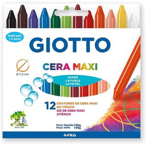 Giz de Cera Maxi 12Cores 202202ES - Giotto