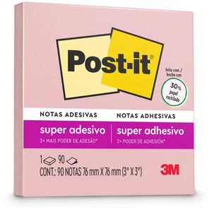 Bloco de Notas Post-It Rosa Milênio 76X76 90 Folhas - 3M