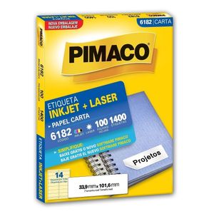 Etiqueta Ink-Jet Laser 100FLS ADSV 1400 Etiquetas - Pimaco