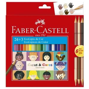 Ecolápis 24+3 Caras e Cores 120124CC-Faber Castell