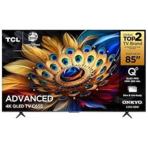 Smart TV 85" QLED 4K TCL 85C655 com Processador AIPQ, Google TV, HDR10+, Wi-Fi Dual Band, Bluetooth Integrado