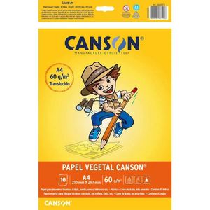 Papel Vegetal A4 Liso 60g/m2 10 Folhas-Canson