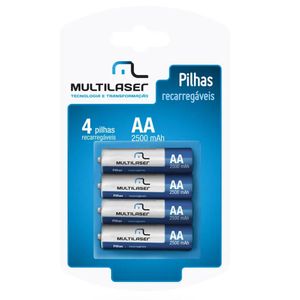 Pilha Recarregável AA com 4 Unid. 2500mAH CB052 - Multilaser