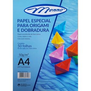 Papel Origami e Dobradura 10 Cores Sortidas 50 Folhas -Menno