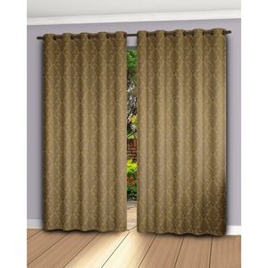 Cortina Tecido Jacquard Paraty Bege 2,60X2,30M - Salehtex