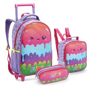 Kit Escolar Mochila + Lancheira + Estojo Slime - Seanite