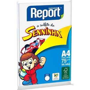 Papel Sulfite Senninha A4 75G 100 Folhas Branco - Report