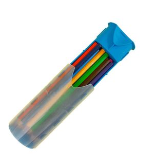Estojo de Lápis de Cor com Apontador 12 Cores Azul - Cis