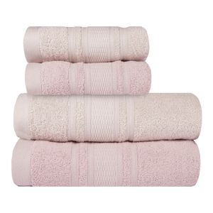 Jogo de Toalhas de Banho Gigante 4 Peças Memphis Appel 450 g/m² Rosa/Cereal