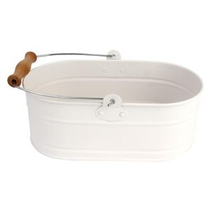 Cesto Organizador Farmhouse Aço Galvanizado Branco 21cm - ACASA