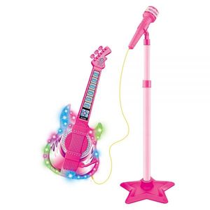 Guitarra com Microfone Rock Show Rosa DMT5893 - Dm Toys