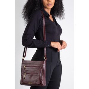 Bolsa tiracolo em couro liso Thais