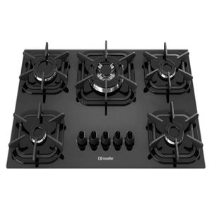 Cooktop a Gás  5 Bocas Preto Bivolt Mueller