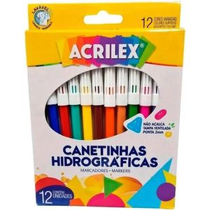 Canetinha Hidrográfica 12 Cores 6902 - Acrilex