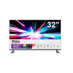 Smart TV 32" Philco LED HD PTV32E3ERSGB com processador Quad-Core, sistema Roku TV, Dolby Áudio, HDMI, USB e Wi-Fi