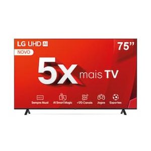 Smart TV 75" Ultra HD 4K LG 75UT8050PSA com Processador a5 Ger7 AI, Alexa/Chromecast Integrado, Wi-Fi, Bluetooth e HDMI