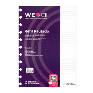 Refil Pautado 200x275mm 50FLS 90g/m² - Caderno Inteligente