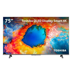 Smart TV QLED 75" 4K Toshiba 75C450NS Google TV 4 HDMI 2 USB Wi-Fi - TB037M TB037M
