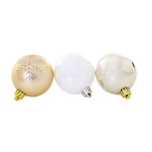 Kit com 9 Bolas Mista Snowflake NTB40207 Dourado - Wincy