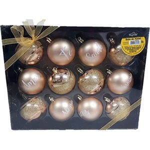 Kit com 12 Bolas Fosca Escrita NTB85010 Dourado - Wincy