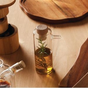 Galheteiro Borossilicato e Madeira 180ml - ACASA